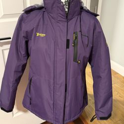 Women's Moerdeng Purple water proof Insulated Hooded Winter Parka Size M