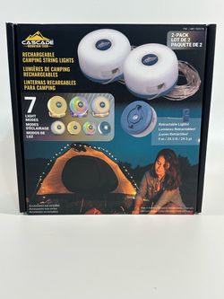 Cascade Mountain Tech Rechargeable Camping String Lights 2-Pack
