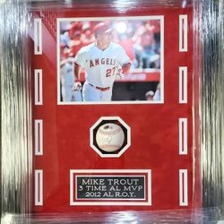 Angels Mike Trout Signed, PSA-Certified, Deluxe-Framed Baseball 