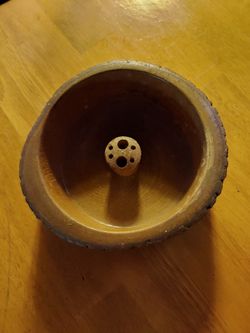 Unique Vintage Nut Holder ... Like A Slice Of A Tree
