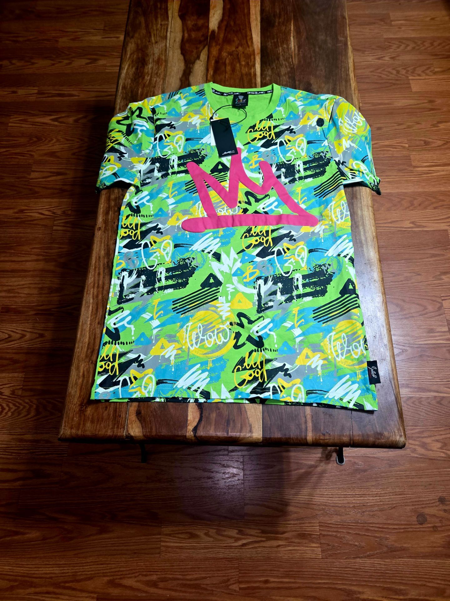 Switch's Men's Neon Green Grafitti Style Tee