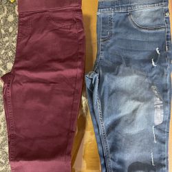 JUSTICE GIRLS JEAN LEGGINGS SZ 16 PLUS SET OF 2 NWT