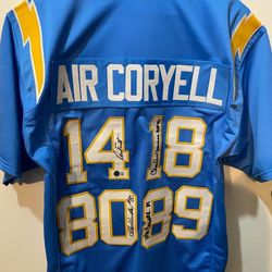 Air Coryell Autographed Jersey Dan Fouts Charlie Joiner Kellen Winslow Wes Chandler