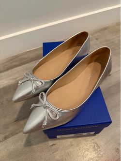 Stuart Weitzman Silver Flats Size 7