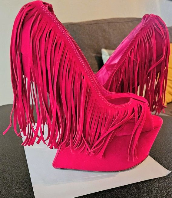 Liliana Fuchsia Platforms Party Heels