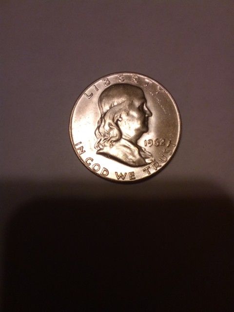 1962 Benjamin Franklin Half Dollar, BU, 90% Silver