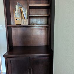 Wood Solid Cabinet With Shelves And Cupboard