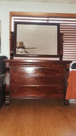 Empire style square brand dresser mahogany