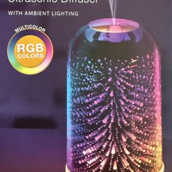 Brookstone 3D Galaxy Glass Ultrasonic Diffuser