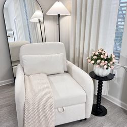 Greer Stylish Convertible Sleeper Chair Cream Color SofaCama