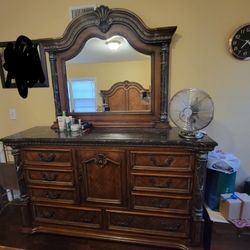 Bedroom Set Queen Size With Marble Tops