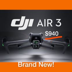 🔥 DJI Air 3 (Brand New) • Dual-Camera 4K Drone • Never Used 🔥