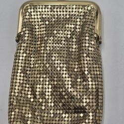 Oromesh By Whiting & Davis Gold Metallic Mesh Vintage Coin Cigarette Purse 60s