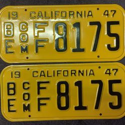 1947 California License Plates COM