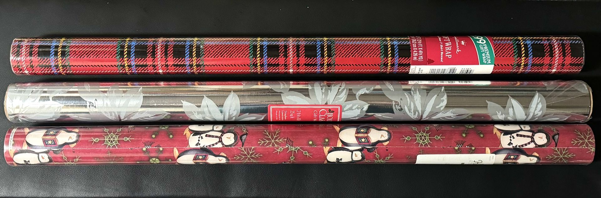 🎄🎁 3 Rolls of Christmas/Holiday Premium Hallmark Wrapping Paper: 50, 35, 25 Sq Ft (sealed new)