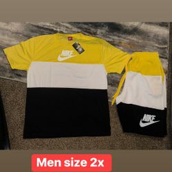 Yellow N Black Nike Short Set 2x Men 