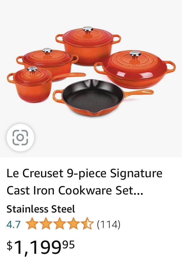  Le Creuset Signature Cast Iron Cookware Set - 9 Piece