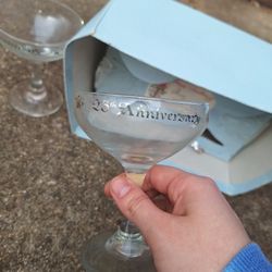Vintage 25th Anniversary Champagne glasses
