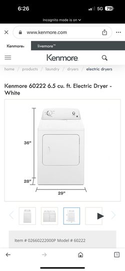 New Kenmore Electric Dryer