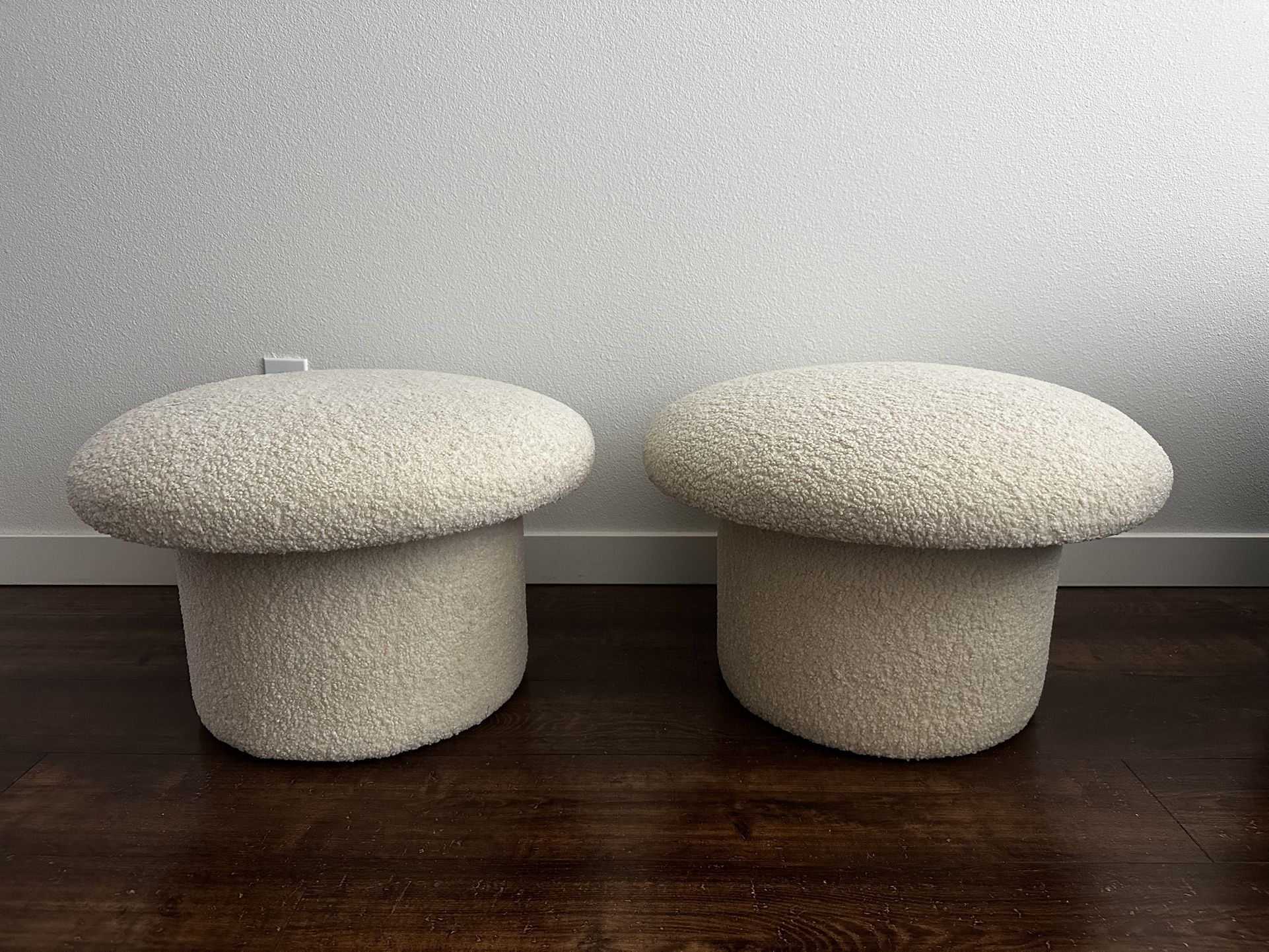 Mushroom Stools $80 Each (Cream, 2 Available)