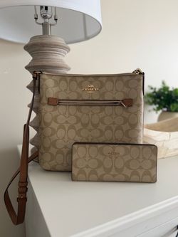 Coach Canvas Rowan File bag and Wallet Set