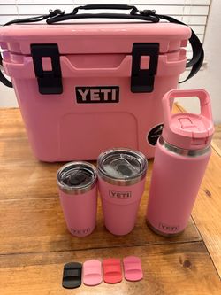 Yeti Roadie 15 hard cooler power pink bundle