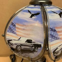 Mustang and eagle Touch Lamp 14 inch. Rare