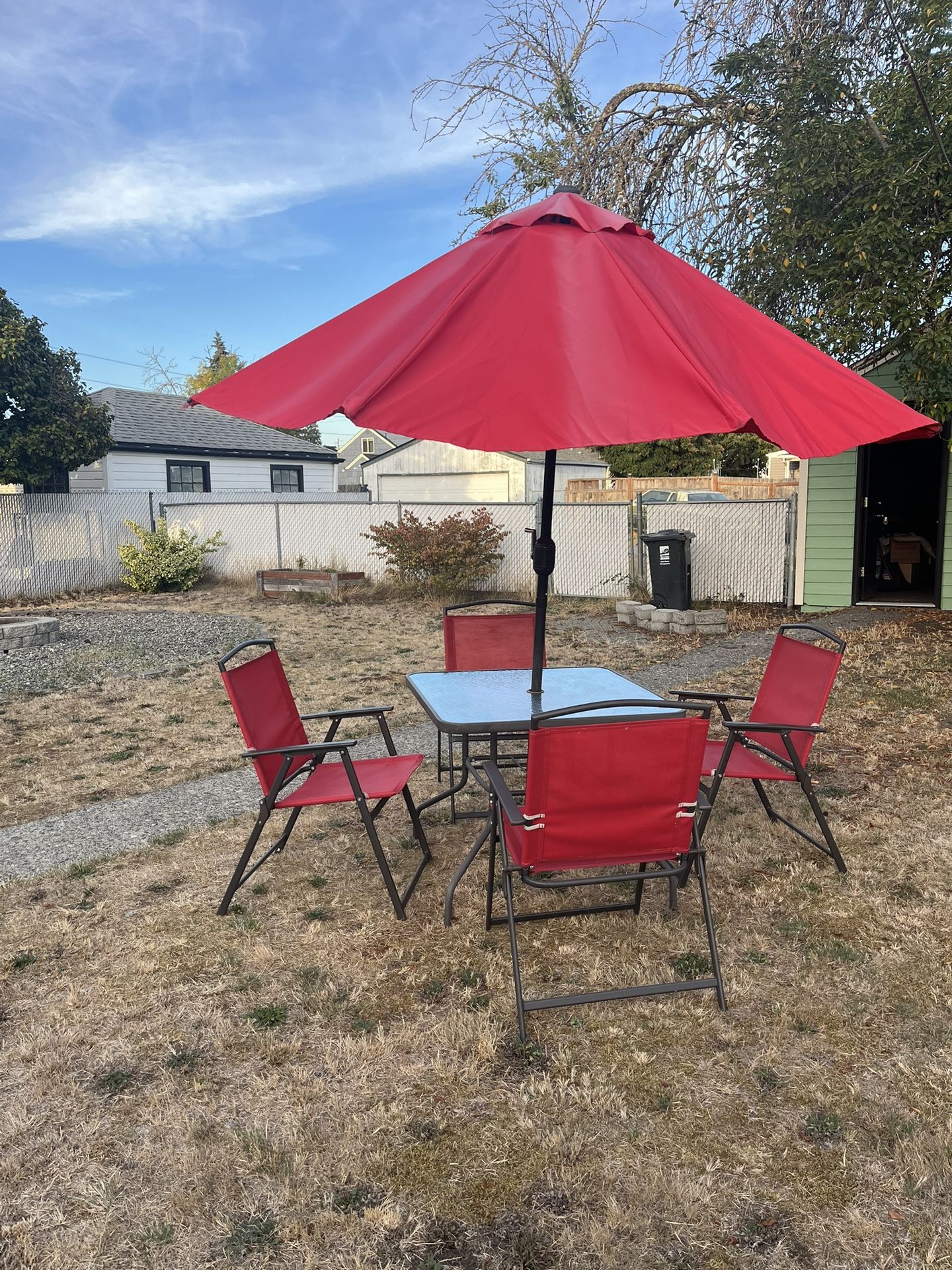 Red Patio Set