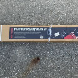 ETHOS Farmer Carry Bars x Two 60” Steel Carry Bars With 4 Chrome Spring Collars x Gym