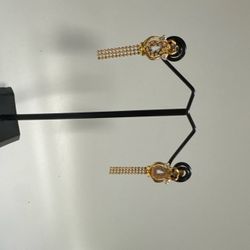 24k gold dangling earrings