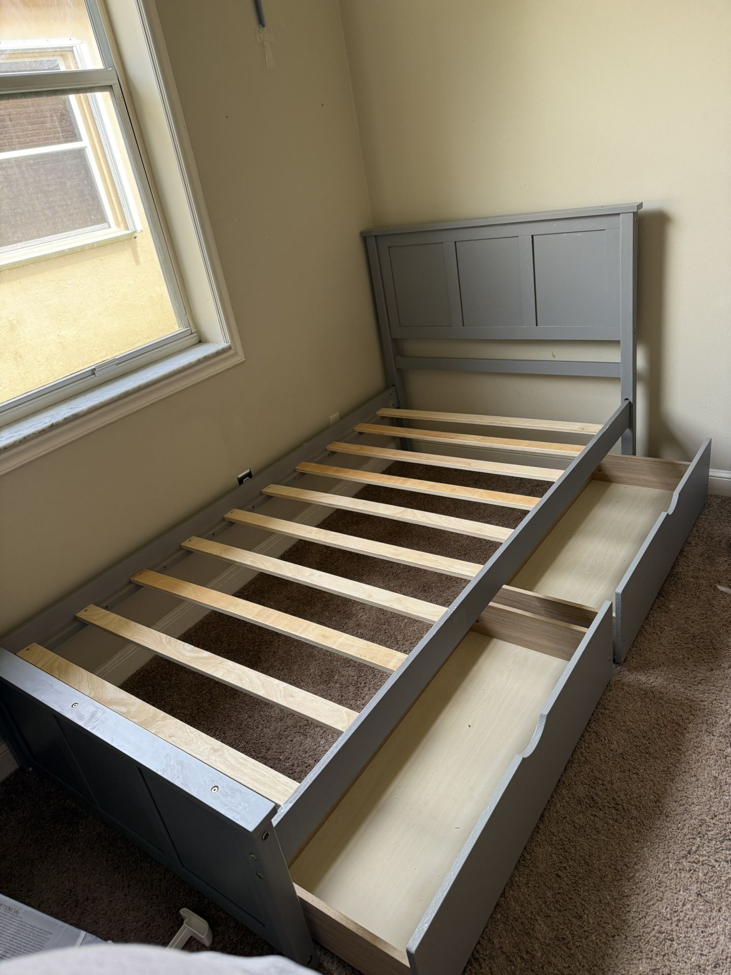 Twin Bed Frame with Drawers