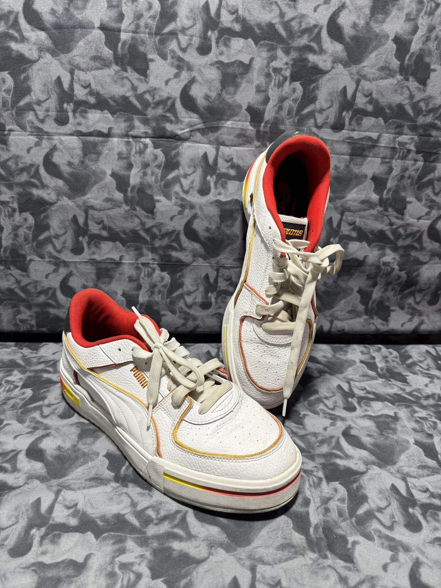 PUMA CA Pro Flames Sneakers Shoes 389528-01 Mens Size 12 Pre Owned The PUMA CA Pro Flames Sneakers Shoes in Men's Size 12 are a stylish and versatil