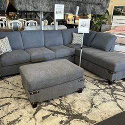 3pcs Sectional w/ottoman 