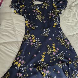 Vintage Style Floral Blue Dress