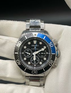 Seiko Prospex Solar Dive Watch w/Chrono Blue/Black V175-0AD0 *6058