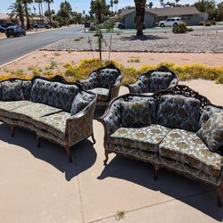 Vintage Victorian Reupholstered Kimball Sofas &  Chairs