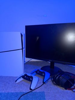 PlayStation 5 Console with Two Controllers and pc