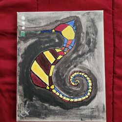 Seahorse Smoking Painting
