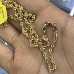 14k Gold Rope Chain 