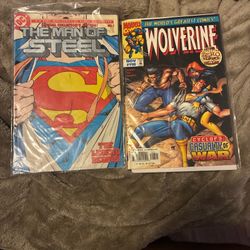 Comic Book Lot 3x: Wolverine #118, Marvel Universe vs #1, Man of Steel #1 1986