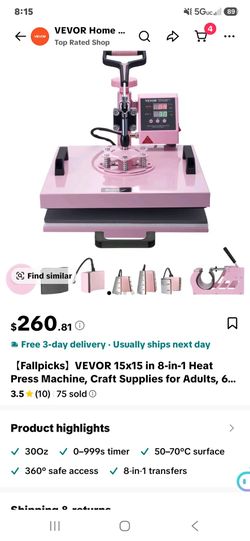 Vevor 8 in 1 heat press