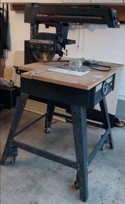 Radial Arm Saw with Stand  + Blades