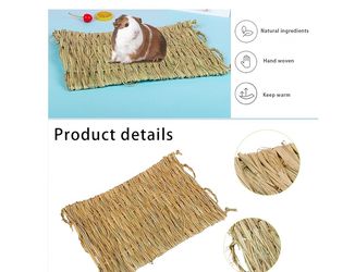 6 pcs Rabbit Bed Mat Straw Hay Mat for Rabbit Guinea Pig Hamster Pet Brand new with tags #rabbit #guinea PINVNBY Straw Mats for Rabbits,11.0"x8.3" Na