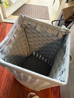 Gray Woven Storage Laundry Hamper Basket