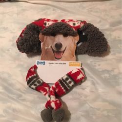 Fetch wear Dog Hat And Scarf Very Warm New For Medium/large