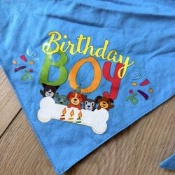 Blue Birthday Boy Dog Pet Bandana