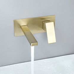 Brushed Gold wall mount bathroom sink basin faucet for sink