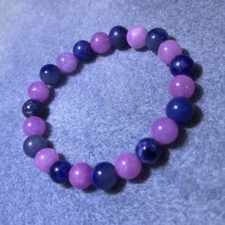 Vibrant Pink and Blue Beaded Bracelet 