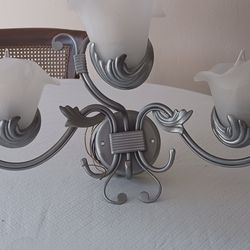 Kichler Lighting Iron Lillies, Vanity Light, 3 light each one  ,White Swirl Glass