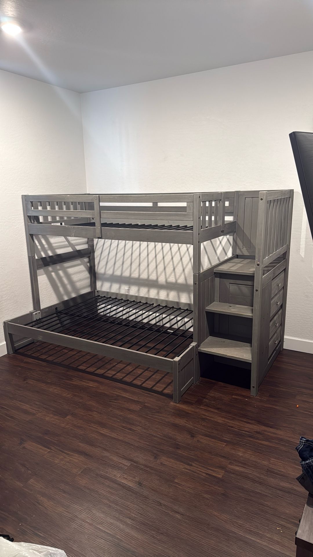 Twin-Over-Full Bunk Bed With Storage Stairs – Great Condition